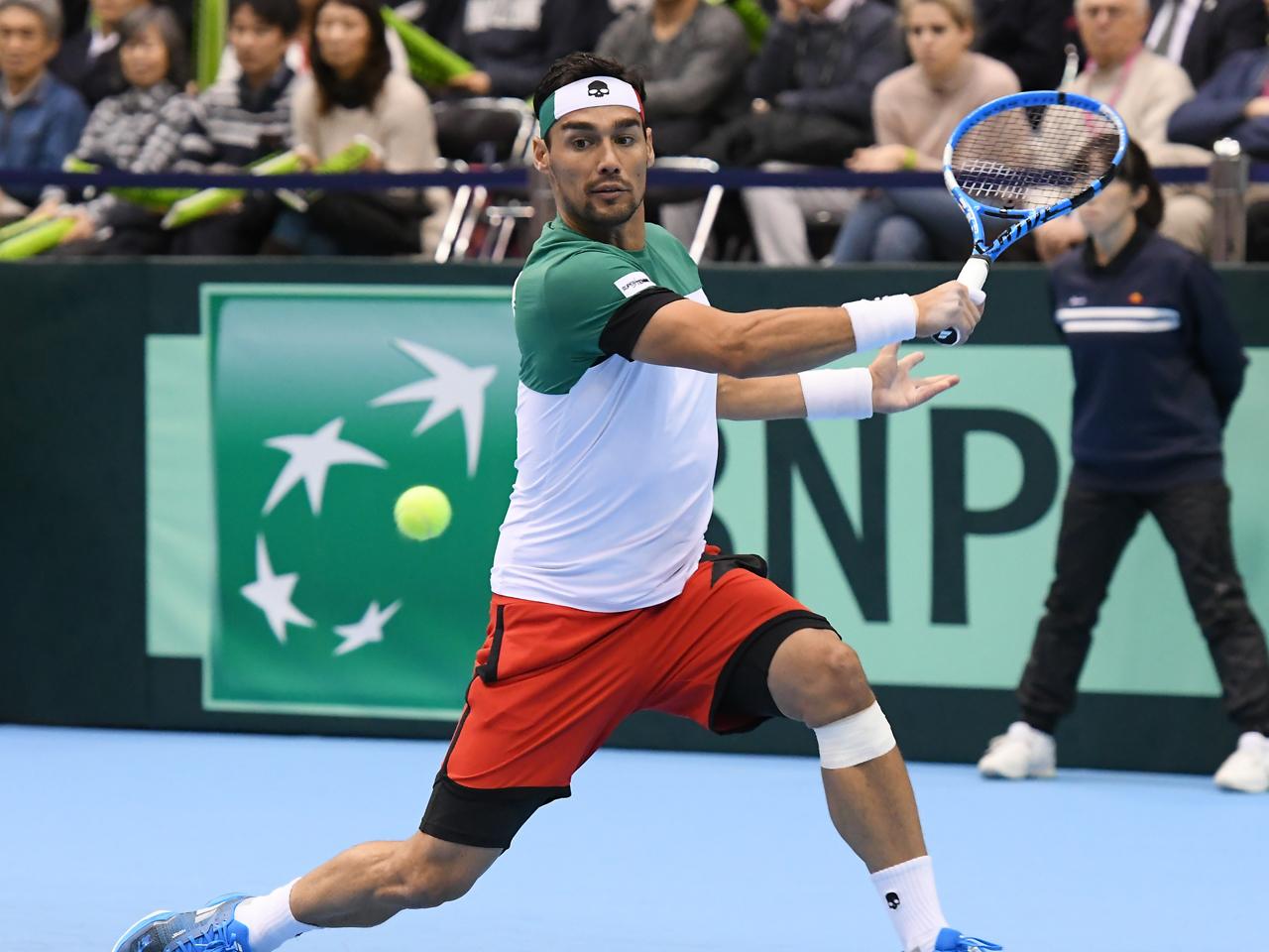 フォニーニが杉田祐一から2セットを奪い、エース対決はセットカウント1