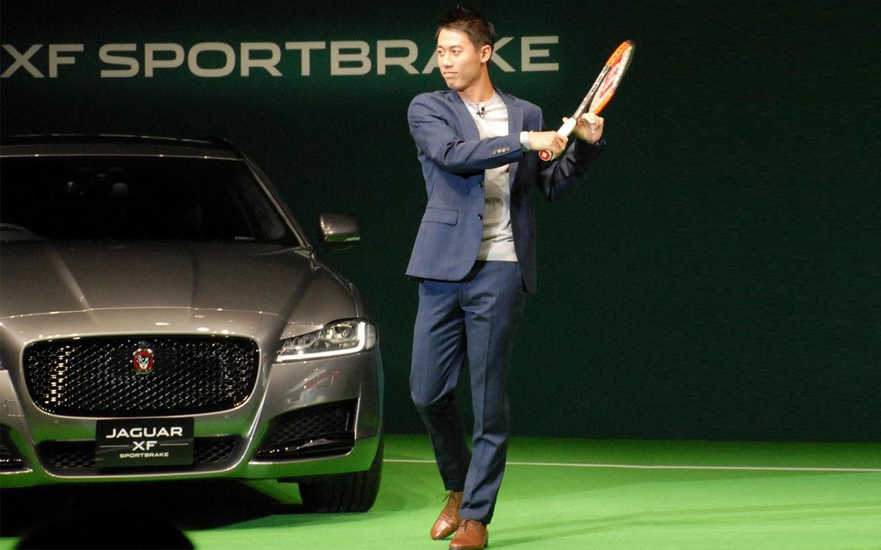 錦織がジャガー新車発表会に登場「テニスも体も強くなって復帰したい