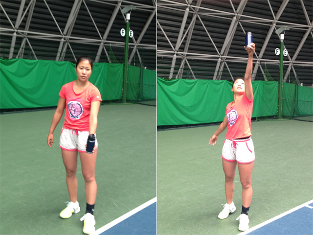 トスの上げ方を考える モデル 日比野菜緒 テニスマガジンonline Tennismagazine Jp