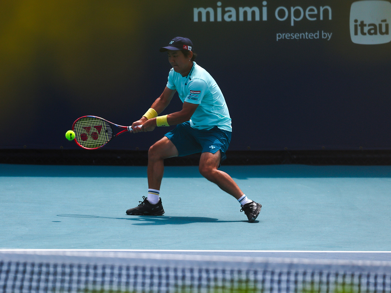 西岡良仁　着用テニスウェア Mサイズ 黒/青/緑 西岡良仁　着用テニスウェア 黒/青/緑 Mサイズ