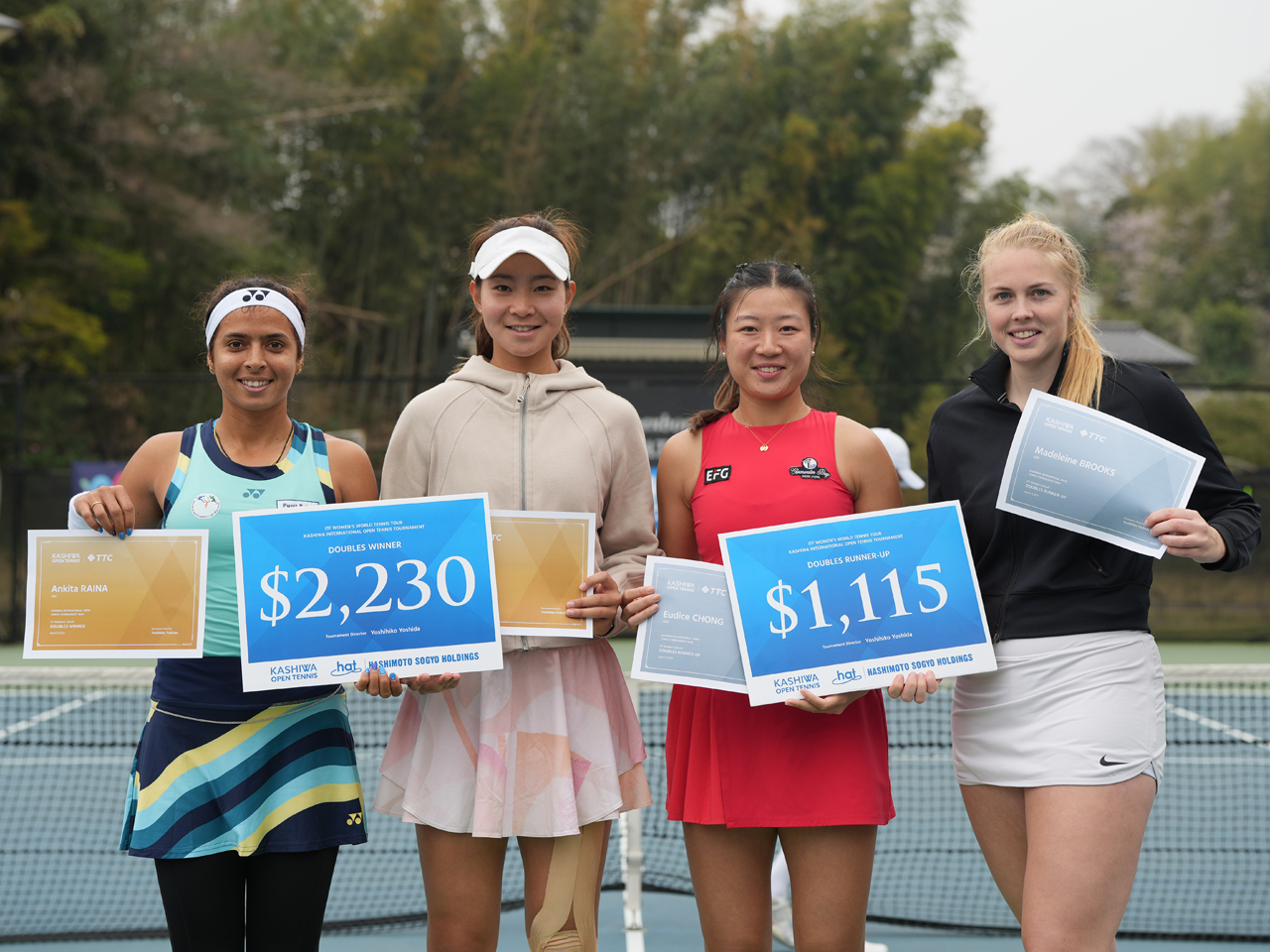 ダブルスはレイナ／ツァオ・チアイーが初めてペアを組んだ大会で