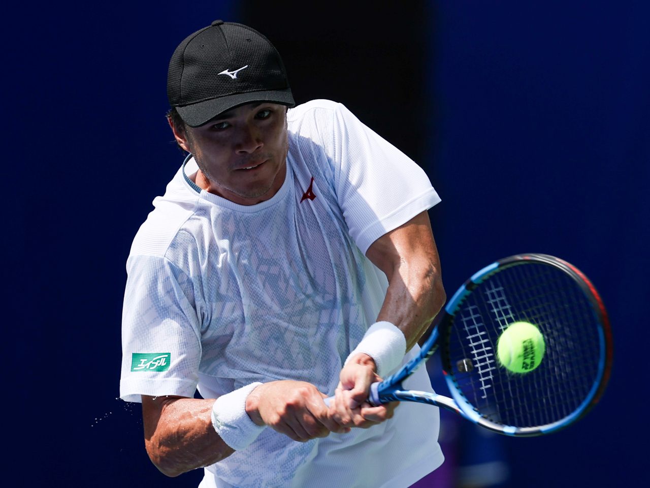 シングルス4人＆ダブルス1組が出場の日本勢で唯一初戦を突破した