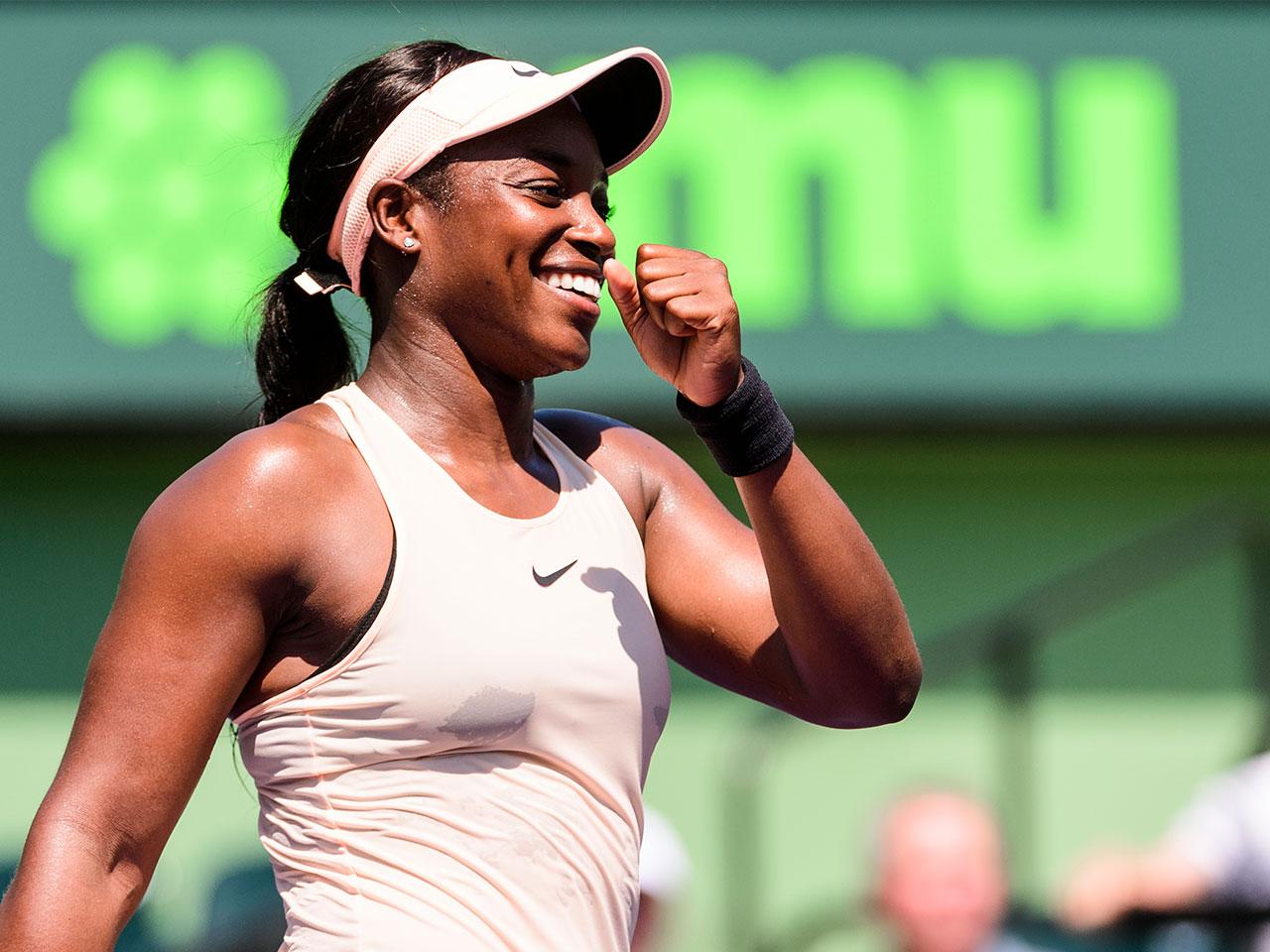 全米覇者スティーブンスが全英覇者ムルグッサを破り8強 マイアミ オープン テニスマガジンonline Tennismagazine Jp